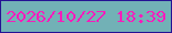 文字の大きさ：2、枠の色：251294、背景の色：72b1b6、文字の色：f71cbc 無料ブログパーツのブログ時計