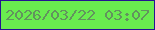 文字の大きさ：4、枠の色：251392、背景の色：69ec4f、文字の色：62935e 無料ブログパーツのブログ時計