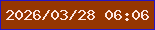 文字の大きさ：4、枠の色：2515c4、背景の色：963601、文字の色：fce7e3 無料ブログパーツのブログ時計