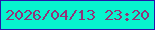 文字の大きさ：4、枠の色：2516aa、背景の色：07f4ce、文字の色：923379 無料ブログパーツのブログ時計