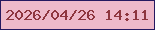文字の大きさ：5、枠の色：251860、背景の色：eeb9ca、文字の色：8e363f 無料ブログパーツのブログ時計