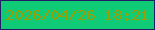 文字の大きさ：4、枠の色：251b65、背景の色：10cb76、文字の色：999f07 無料ブログパーツのブログ時計