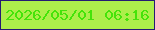 文字の大きさ：4、枠の色：251b73、背景の色：adee4b、文字の色：45e30a 無料ブログパーツのブログ時計