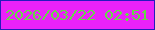 文字の大きさ：2、枠の色：251bbd、背景の色：ea22f9、文字の色：66d847 無料ブログパーツのブログ時計