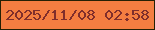 文字の大きさ：2、枠の色：252004、背景の色：f47e41、文字の色：802e2b 無料ブログパーツのブログ時計
