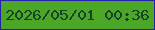 文字の大きさ：2、枠の色：2521ac、背景の色：4ba725、文字の色：144327 無料ブログパーツのブログ時計