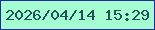 文字の大きさ：5、枠の色：252898、背景の色：a5fdd2、文字の色：234f57 無料ブログパーツのブログ時計