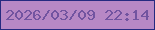 文字の大きさ：2、枠の色：252a80、背景の色：b788c5、文字の色：7254a0 無料ブログパーツのブログ時計