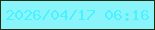 文字の大きさ：2、枠の色：252c0e、背景の色：89f5fa、文字の色：4af2ff 無料ブログパーツのブログ時計