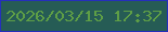 文字の大きさ：4、枠の色：252fbb、背景の色：265c55、文字の色：5e9e46 無料ブログパーツのブログ時計