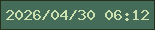 文字の大きさ：2、枠の色：25321b、背景の色：446c58、文字の色：cde0af 無料ブログパーツのブログ時計