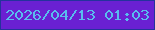 文字の大きさ：4、枠の色：25329d、背景の色：6a20d2、文字の色：59bcee 無料ブログパーツのブログ時計