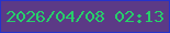 文字の大きさ：5、枠の色：2533cb、背景の色：5c3a86、文字の色：27cf6a 無料ブログパーツのブログ時計
