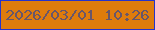 文字の大きさ：2、枠の色：2533cb、背景の色：df7c0c、文字の色：68566a 無料ブログパーツのブログ時計