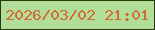 文字の大きさ：1、枠の色：253909、背景の色：b3de99、文字の色：d16c36 無料ブログパーツのブログ時計