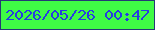 文字の大きさ：5、枠の色：253975、背景の色：3ffb45、文字の色：263de1 無料ブログパーツのブログ時計