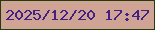 文字の大きさ：2、枠の色：253b0c、背景の色：d0a495、文字の色：432085 無料ブログパーツのブログ時計