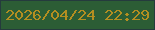 文字の大きさ：2、枠の色：253b3d、背景の色：2c5d35、文字の色：b48e21 無料ブログパーツのブログ時計
