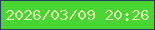 文字の大きさ：1、枠の色：253e59、背景の色：48d732、文字の色：e1f3b5 無料ブログパーツのブログ時計