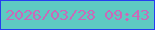 文字の大きさ：2、枠の色：253ef0、背景の色：5ecac2、文字の色：c96ab8 無料ブログパーツのブログ時計