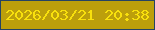 文字の大きさ：5、枠の色：254364、背景の色：bc9f0b、文字の色：f8e00d 無料ブログパーツのブログ時計