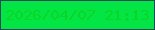文字の大きさ：1、枠の色：25465d、背景の色：03e445、文字の色：09d724 無料ブログパーツのブログ時計