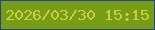 文字の大きさ：3、枠の色：25468b、背景の色：779d17、文字の色：c9ce49 無料ブログパーツのブログ時計
