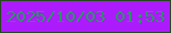 文字の大きさ：1、枠の色：254721、背景の色：ac1bfb、文字の色：2a9467 無料ブログパーツのブログ時計