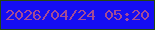 文字の大きさ：2、枠の色：25480e、背景の色：150df2、文字の色：a44b95 無料ブログパーツのブログ時計