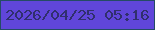 文字の大きさ：3、枠の色：254b65、背景の色：6046da、文字の色：302f6e 無料ブログパーツのブログ時計
