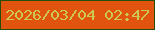 文字の大きさ：3、枠の色：254d08、背景の色：e15410、文字の色：cdc950 無料ブログパーツのブログ時計