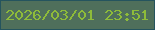 文字の大きさ：3、枠の色：25545e、背景の色：4f6f5b、文字の色：8ebb3a 無料ブログパーツのブログ時計