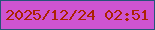 文字の大きさ：4、枠の色：255479、背景の色：ce54d1、文字の色：ab2303 無料ブログパーツのブログ時計