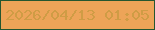 文字の大きさ：2、枠の色：25562f、背景の色：eda458、文字の色：cf9c45 無料ブログパーツのブログ時計