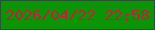 文字の大きさ：1、枠の色：255630、背景の色：0a9406、文字の色：c4203c 無料ブログパーツのブログ時計