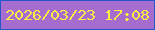文字の大きさ：5、枠の色：2557cc、背景の色：a56dce、文字の色：fdea42 無料ブログパーツのブログ時計
