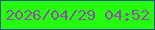 文字の大きさ：3、枠の色：255883、背景の色：25fe0f、文字の色：89539e 無料ブログパーツのブログ時計
