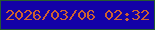 文字の大きさ：4、枠の色：255a30、背景の色：1301a7、文字の色：cd6130 無料ブログパーツのブログ時計