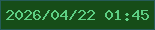 文字の大きさ：3、枠の色：255b58、背景の色：164d18、文字の色：5dcf83 無料ブログパーツのブログ時計