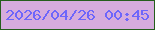 文字の大きさ：2、枠の色：255e1c、背景の色：d6acdd、文字の色：6e66fa 無料ブログパーツのブログ時計