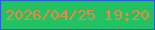 文字の大きさ：5、枠の色：255ed7、背景の色：22c162、文字の色：ed8746 無料ブログパーツのブログ時計