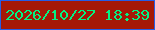 文字の大きさ：5、枠の色：255ee6、背景の色：a51807、文字の色：01f383 無料ブログパーツのブログ時計