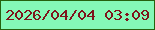 文字の大きさ：1、枠の色：25620e、背景の色：84f9b7、文字の色：7e141c 無料ブログパーツのブログ時計
