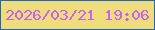 文字の大きさ：5、枠の色：2564b4、背景の色：efdd7c、文字の色：c861f6 無料ブログパーツのブログ時計