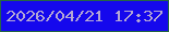 文字の大きさ：5、枠の色：256645、背景の色：1508ed、文字の色：b4a7d4 無料ブログパーツのブログ時計