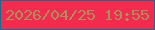 文字の大きさ：3、枠の色：25668b、背景の色：f32c4f、文字の色：ae8e5d 無料ブログパーツのブログ時計