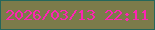 文字の大きさ：5、枠の色：25675a、背景の色：7c7b4a、文字の色：fd24b3 無料ブログパーツのブログ時計