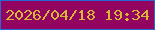 文字の大きさ：4、枠の色：2568d3、背景の色：930360、文字の色：d7b738 無料ブログパーツのブログ時計