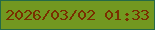 文字の大きさ：3、枠の色：256a46、背景の色：729820、文字の色：792f00 無料ブログパーツのブログ時計