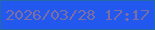 文字の大きさ：4、枠の色：256aa4、背景の色：2258ee、文字の色：7b6ea5 無料ブログパーツのブログ時計